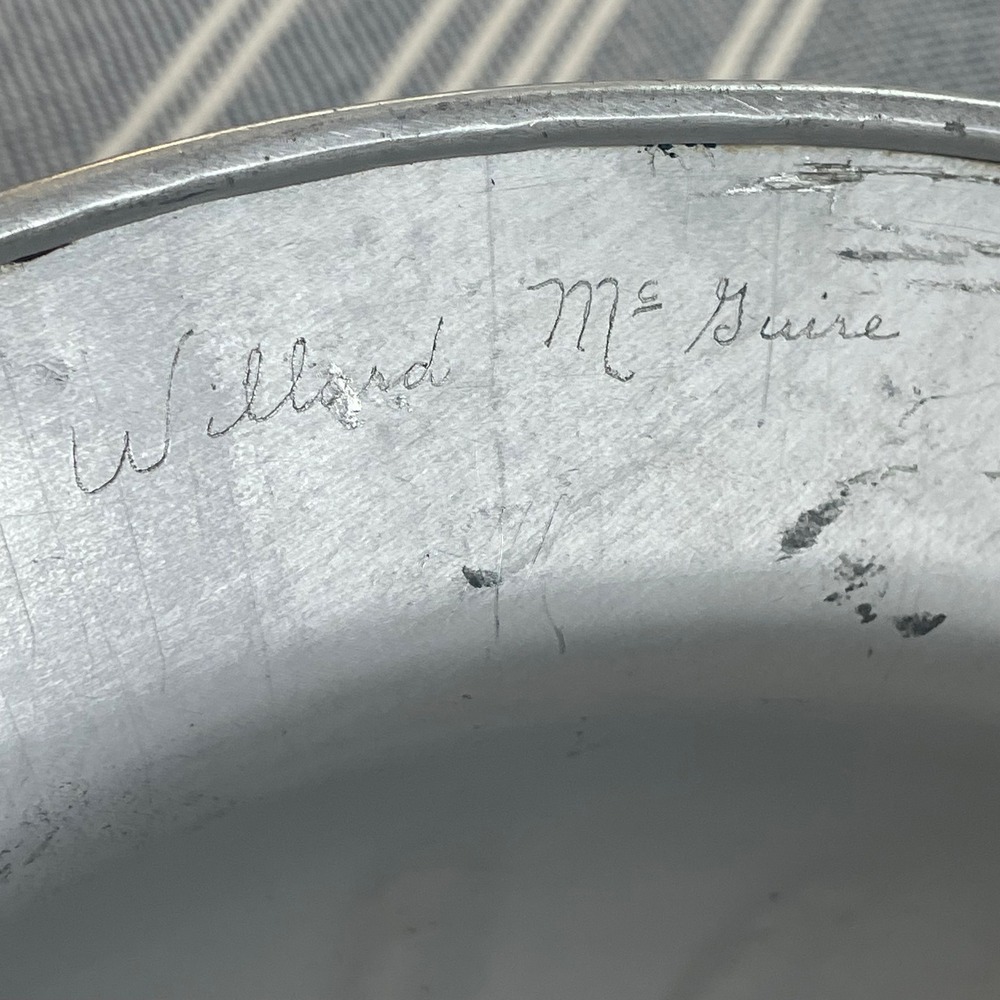 Vintage 1940s B.F. McDonald Aluminum Hard Hat Los Angeles Metal Full Brim - Picture 6 of 8